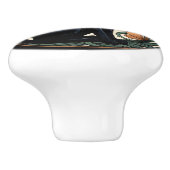 アールヌーボー黒猫 セラミックノブ (側面)