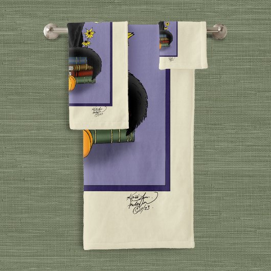 アールヌーボー黒猫 バスタオルセット