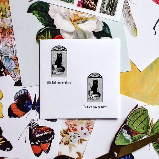 アールヌーボー黒猫 ラバースタンプ