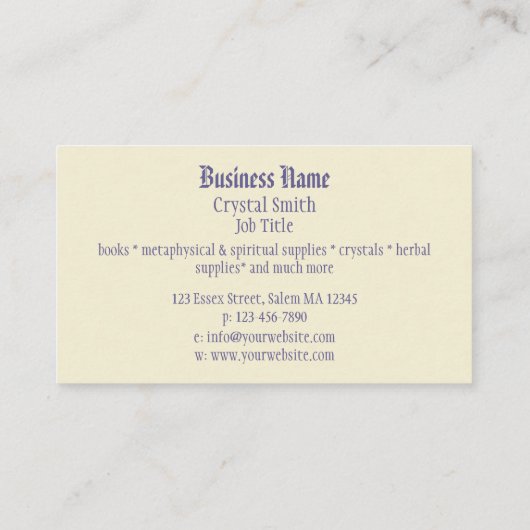 アールヌーボー黒猫 名刺 (裏面)