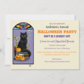 アールヌーボー黒猫 招待状 (正面)