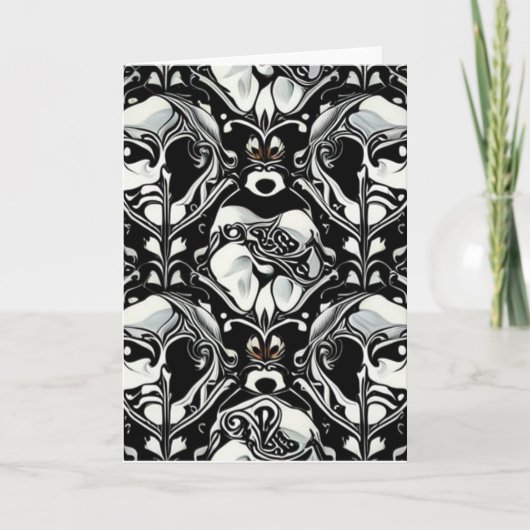 アールヌーボー18グリーティングカー空白のド カード (正面)