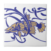 アールヌーボー1905年魚・海藻フリーズパターン タイル (正面)