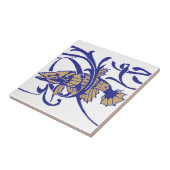 アールヌーボー1905年魚・海藻フリーズパターン タイル (側面)