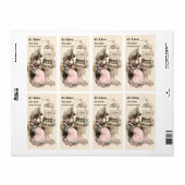 アールヌーボー1905 Ex Libris Girl & Bookテンプレート ラベル (フルシート)