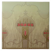 アールヌーボー1915ミッションスタイルフローラフリーズ タイル (正面)