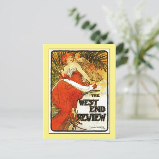 アールヌーボー・アルフォンスミュシャ、イギリスの雑誌 ポストカード (スタンド正面)