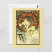 アールヌーボー・アルフォンスミュシャ、ポートフォリオ広告 ポストカード (正面/裏面)
