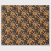 アールヌーボー，アートデコ，ヴィンテージ，木色，シック ラッピングペーパー (フラット)