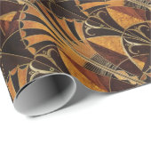 アールヌーボー，アートデコ，ヴィンテージ，木色，シック ラッピングペーパー (ロールコーナー)