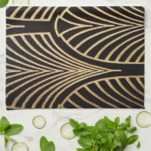 アールヌーボー,アールデコ,ファンパターン,ブロンズ,金ゴールド,bl キッチンタオル (折り畳み)