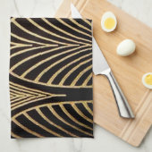 アールヌーボー,アールデコ,ファンパターン,ブロンズ,金ゴールド,bl キッチンタオル (四つ折り)