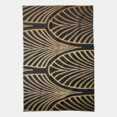 アールヌーボー,アールデコ,ファンパターン,ブロンズ,金ゴールド,bl キッチンタオル (縦)