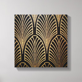 アールヌーボー，アールデコ，ファンパターン，ブロンズ，金ゴールド,bl キャンバスプリント