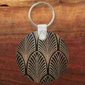 アールヌーボー,アールデコ,ファンパターン,ブロンズ,金ゴールド,bl キーホルダー (正面)