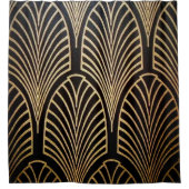 アールヌーボー，アールデコ，ファンパターン，ブロンズ，金ゴールド,bl シャワーカーテン (正面)