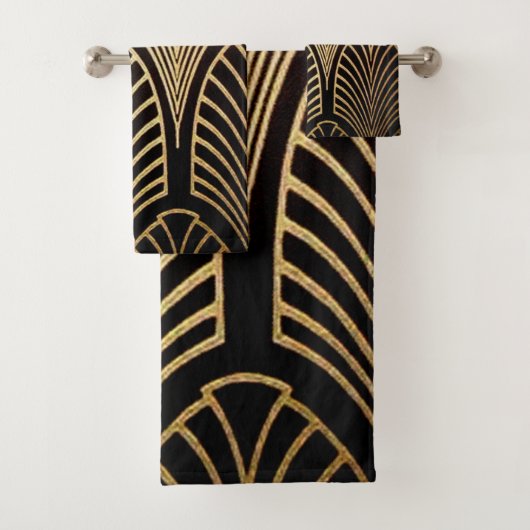 アールヌーボー,アールデコ,ファンパターン,ブロンズ,金ゴールド,bl バスタオルセット (インサイチュ)