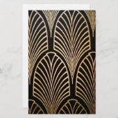アールヌーボー,アールデコ,ファンパターン,ブロンズ,金ゴールド,bl 便箋 (正面/裏面)