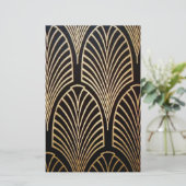 アールヌーボー,アールデコ,ファンパターン,ブロンズ,金ゴールド,bl 便箋 (スタンド正面)