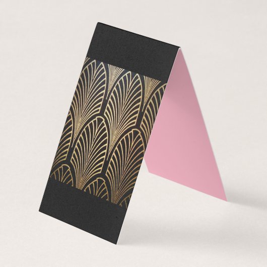 アールヌーボー,アールデコ,ファンパターン,ブロンズ,金ゴールド,bl 名刺 (正面)