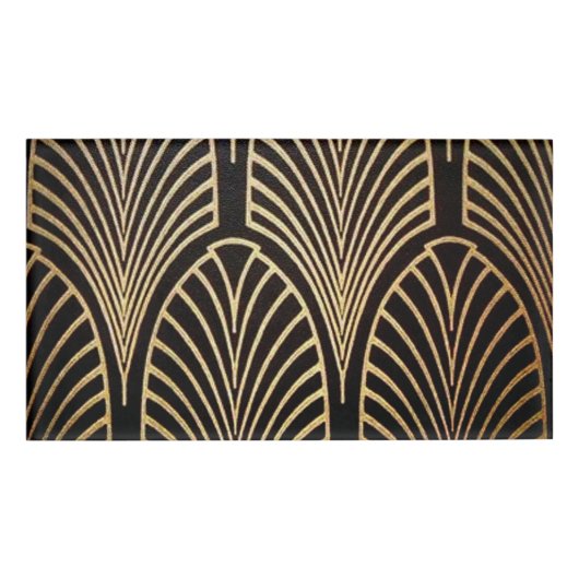 アールヌーボー，アールデコ，ファンパターン，ブロンズ，金ゴールド,bl 名札 (正面)