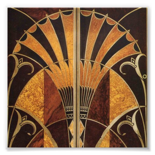 アールヌーボー、アールデコ、ヴィンテージ、数々の木色 フォトプリント            (正面)