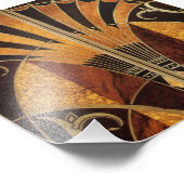 アールヌーボー、アールデコ、ヴィンテージ、数々の木色 フォトプリント            (角)