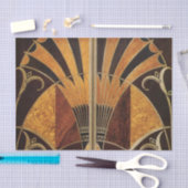 アールヌーボー、アールデコ、ヴィンテージ、数々の木色 薄葉紙 (クラフト)