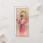 アールヌーボー・ウィッシュボーン・グッドラックの女性 カード (正面/裏面インサイチュ)