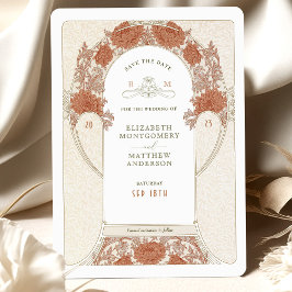 アールヌーボー・ウィリアム・モリスの投資日を保存 招待状