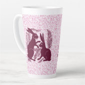 アールヌーボー・ウサギ・ド・モーガン・モリス・ペア カフェラテマグ (左アングル)