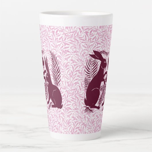 アールヌーボー・ウサギ・ド・モーガン・モリス・ペア カフェラテマグ (正面)