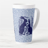 アールヌーボー・ウサギ・ド・モーガン・モリス・ペア カフェラテマグ (右アングル)