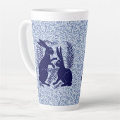 アールヌーボー・ウサギ・ド・モーガン・モリス・ペア カフェラテマグ (左アングル)