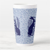 アールヌーボー・ウサギ・ド・モーガン・モリス・ペア カフェラテマグ (正面)