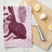 アールヌーボー・ウサギ・ド・モーガン・モリス・ペア キッチンタオル (四つ折り)