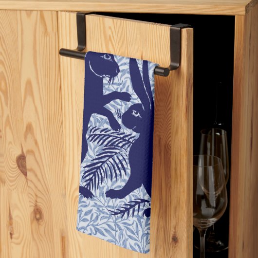 アールヌーボー・ウサギ・ド・モーガン・モリス・ペア キッチンタオル (三つ折り)