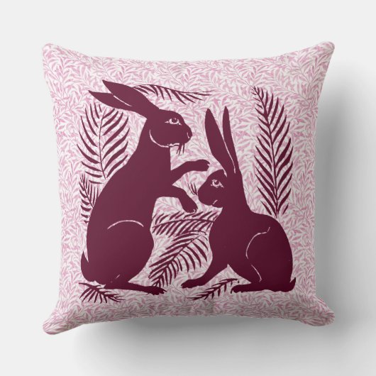 アールヌーボー・ウサギ・ド・モーガン・モリス・ペア クッション (裏面)