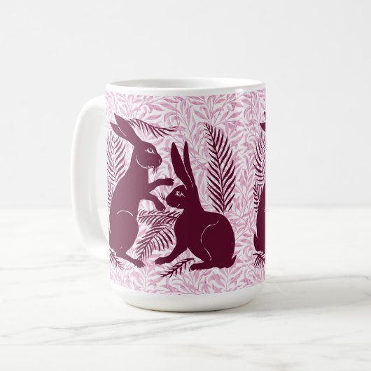 アールヌーボー・ウサギ・ド・モーガン・モリス・ペア コーヒーマグカップ (正面左)