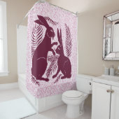 アールヌーボー・ウサギ・ド・モーガン・モリス・ペア シャワーカーテン (インサイチュ)