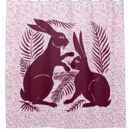 アールヌーボー・ウサギ・ド・モーガン・モリス・ペア シャワーカーテン