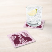 アールヌーボー・ウサギ・ド・モーガン・モリス・ペア スクエアペーパーコースター (インサイチュ)