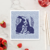 アールヌーボー・ウサギ・ド・モーガン・モリス・ペア スタンダードランチョンナプキン (インサイチュ)