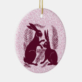 アールヌーボー・ウサギ・ド・モーガン・モリス・ペア セラミックオーナメント (右)