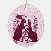 アールヌーボー・ウサギ・ド・モーガン・モリス・ペア セラミックオーナメント (左)