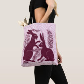 アールヌーボー・ウサギ・ド・モーガン・モリス・ペア トートバッグ (クローズアップ)