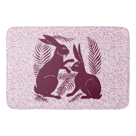アールヌーボー・ウサギ・ド・モーガン・モリス・ペア バスマット (正面)