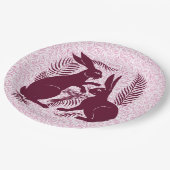 アールヌーボー・ウサギ・ド・モーガン・モリス・ペア ペーパープレート (アングル)