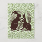 アールヌーボー・ウサギ・ド・モーガン・モリス・ペア ポストカード (正面)