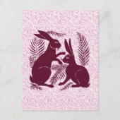 アールヌーボー・ウサギ・ド・モーガン・モリス・ペア ポストカード (正面)